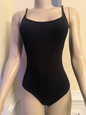 Quince Black Ribbed One-Piece Swimsuit